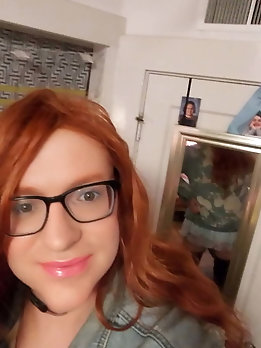 Redhead shemale trans masturbation cum cock